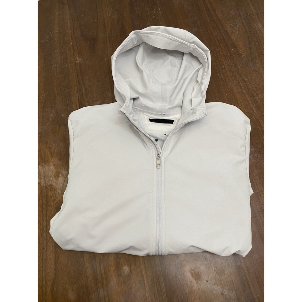 Lululemon Hoodie Mens Large White City Sweat Full Zip Pockets Terry Hooded